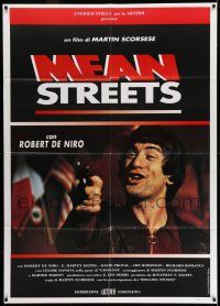 7c660 MEAN STREETS Italian 1p R80s Martin Scorsese, best close up of Robert De Niro with gun!