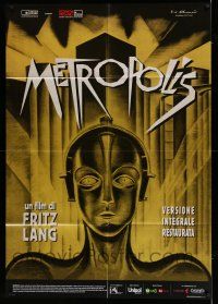 7c661 METROPOLIS Italian 1p R10 Fritz Lang, classic robot art from the first German release!