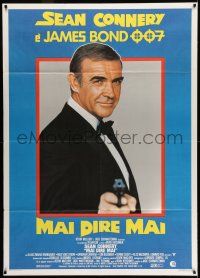 7c666 NEVER SAY NEVER AGAIN Italian 1p '83 c/u of Sean Connery as James Bond 007 pointing gun!