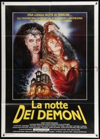 7c667 NIGHT OF THE DEMONS Italian 1p '89 cool different horror art by G.P. Rabito!