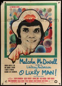 7c673 O LUCKY MAN Italian 1p '73 great image of Malcolm McDowell, directed by Lindsay Anderson!