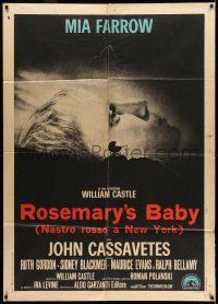7c686 ROSEMARY'S BABY Italian 1p '68 Roman Polanski, Mia Farrow, creepy baby carriage horror image!