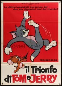 7c699 TOM & JERRY Italian 1p '64 Hanna-Barbera, great cartoon cat & mouse artwork!
