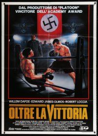 7c703 TRIUMPH OF THE SPIRIT Italian 1p '90 Sciotti art of Greek Willem Dafoe boxing for Nazis!