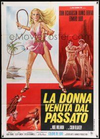 7c708 VENGEANCE OF SHE Italian 1p '68 Hammer fantasy, different art of sexy Olinka Berova w/ whip!