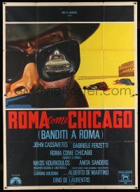 7c421 BANDITS IN ROME Italian 2p '68 John Cassavetes, Roma come Chicago, cool artwork!!