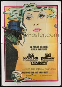 7c431 CHINATOWN Italian 2p '74 art of Jack Nicholson & Faye Dunaway by Pearsall, Roman Polanski