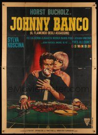 7c456 JOHNNY BANCO Italian 2p '67 Casaro art of Horst Buchholz & sexy Sylva Koscina in casino!
