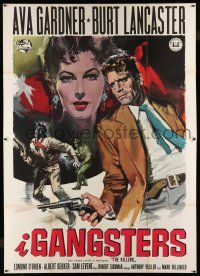 7c457 KILLERS Italian 2p R60s different art of Burt Lancaster & sexy Ava Gardner, Ernest Hemingway
