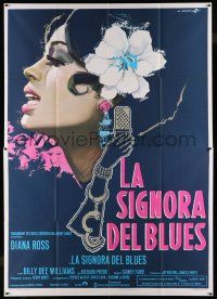 7c460 LADY SINGS THE BLUES Italian 2p '73 great Cesselon art of Diana Ross as Billie Holiday!