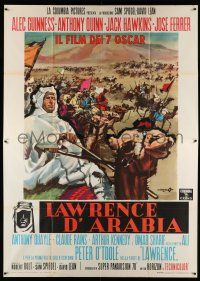 7c463 LAWRENCE OF ARABIA Italian 2p '63 David Lean classic, cool different art by Cesselon!