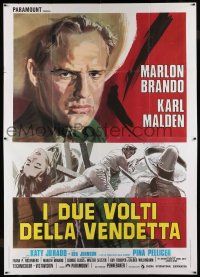 7c485 ONE EYED JACKS Italian 2p R70s different Cesseslon artwork of star & director Marlon Brando!
