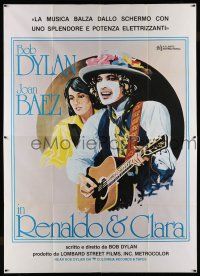 7c497 RENALDO & CLARA Italian 2p '78 great artwork of Bob Dylan & Joan Baez by Hadley!