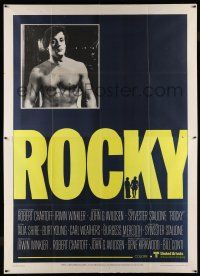 7c502 ROCKY Italian 2p '76 different image of barechested Sylvester Stallone, boxing classic!