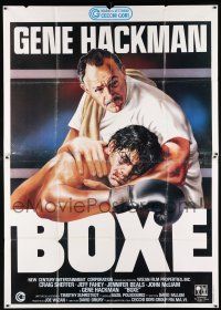 7c508 SPLIT DECISIONS Italian 2p '89 Symeoni art of Gene Hackman with his boxer son in the ring!