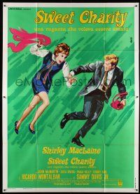 7c510 SWEET CHARITY Italian 2p '69 Bob Fosse musical, different Avelli art of Shirley MacLaine!