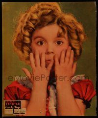 7c023 CURLY TOP jumbo LC '35 best close portrait of cute Shirley Temple looking surprised!