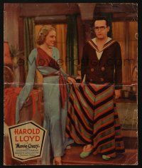 7c045 MOVIE CRAZY jumbo LC '32 Constance Cummings laughs at Harold Lloyd wearing skirt pants!