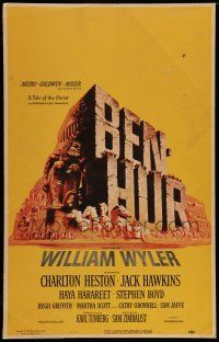 7c107 BEN-HUR WC '60 Charlton Heston, William Wyler classic religious epic, cool chariot art!
