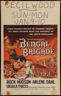7c105 BENGAL BRIGADE WC '54 Rock Hudson & Arlene Dahl romancing and fighting in India!