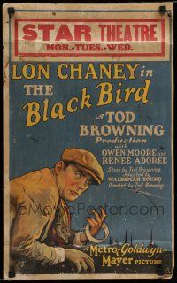 7c113 BLACKBIRD WC '26 art of thief/mission owner Lon Chaney, written & directed by Tod Browning!