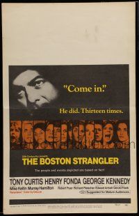 7c117 BOSTON STRANGLER WC '68 Tony Curtis, Henry Fonda, he killed thirteen girls!