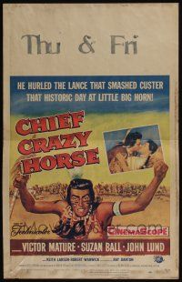 7c132 CHIEF CRAZY HORSE WC '55 Native American Indian Victor Mature smashed General Custer!