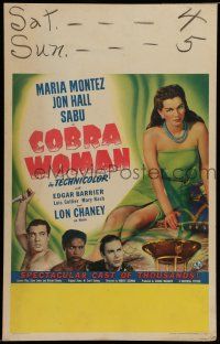 7c134 COBRA WOMAN WC '44 Jon Hall, sexy Maria Montez, plus Sabu & intense Lon Chaney, different!