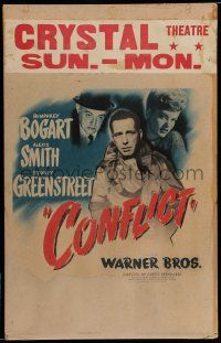 7c139 CONFLICT WC '45 great image of Humphrey Bogart, sexy Alexis Smith & Sydney Greenstreet!