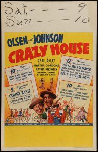 7c143 CRAZY HOUSE WC '43 Ole Olsen & Chic Johnson + art of sexy dancing girls + Big Bands!