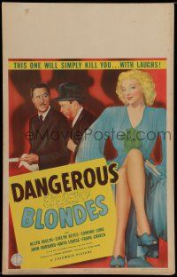 7c147 DANGEROUS BLONDES WC '43 super sexy Evelyn Keyes will kill you with laughs!