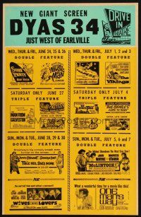 7c168 DYAS 34 drive-in WC '63 Surf Party, The Beatles Come to Town, Evil of Frankenstein & more!