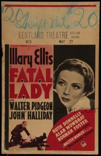 7c173 FATAL LADY WC '36 Mary Ellis is an opera singer with a mentor who murders her boyfriends!