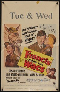 7c181 FRANCIS JOINS THE WACS WC '54 Donald O'Connor & the talking mule are in the ladies' Army now!