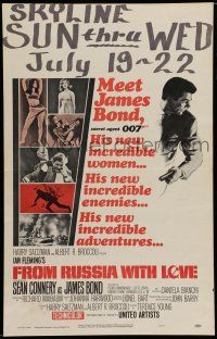 7c183 FROM RUSSIA WITH LOVE WC '64 Sean Connery in Ian Fleming's James Bond 007 spy adventure!