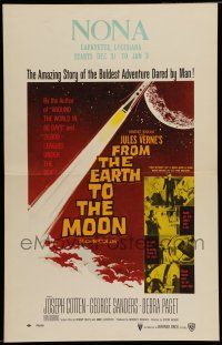 7c184 FROM THE EARTH TO THE MOON WC '58 Jules Verne's boldest adventure dared by man!
