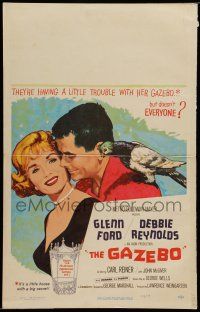 7c188 GAZEBO WC '60 great romantic art of Glenn Ford w/pigeon on shoulder & Debbie Reynolds!