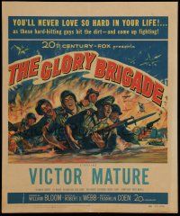 7c192 GLORY BRIGADE WC '53 cool artwork of Victor Mature & soldiers in Korean War!