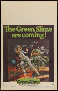 7c197 GREEN SLIME WC '69 classic cheesy sci-fi movie, wonderful art of sexy astronaut & monster!