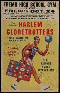 7c202 HARLEM GLOBETROTTERS signed WC '69 by Curly Neal & five others, great basketball image!