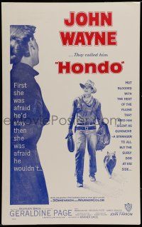 7c213 HONDO Benton REPRO WC '90s John Wayne was a stranger to all but the surly dog at his side!