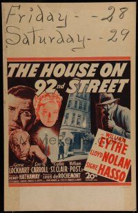 7c216 HOUSE ON 92nd STREET WC '45 William Eythe, Lloyd Nolan, Signe Hasso, WWII Nazi film noir!