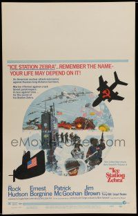 7c221 ICE STATION ZEBRA WC '69 Rock Hudson, Jim Brown, Ernest Borgnine, art by Bob McCall!