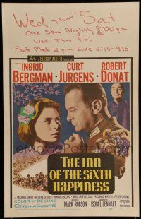 7c223 INN OF THE SIXTH HAPPINESS WC '59 close up of Ingrid Bergman & Curt Jurgens, Robert Donat