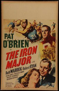 7c226 IRON MAJOR WC '43 Pat O'Brien plays football in the military, great sports art!