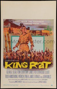 7c233 KING RAT WC '65 art of George Segal & Tom Courtenay, James Clavell, World War II POWs!