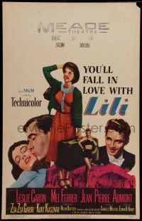 7c242 LILI WC '53 you'll fall in love with pretty young Leslie Caron, Mel Ferrer, Aumont