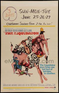 7c243 LIQUIDATOR WC '66 artwork of Rod Taylor & sexy spy babes by Bob Peak!