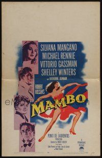 7c251 MAMBO WC '54 art of top stars including Michael Rennie & full-length sexy Silvana Mangano!