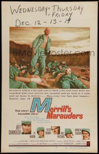 7c264 MERRILL'S MARAUDERS WC '62 Samuel Fuller, Jeff Chandler, true story from WWII!